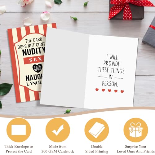 Adult Humor Naughty Birthday Card for Boyfriend Girlfriend - Funny Anniversary & Valentines Day Gift