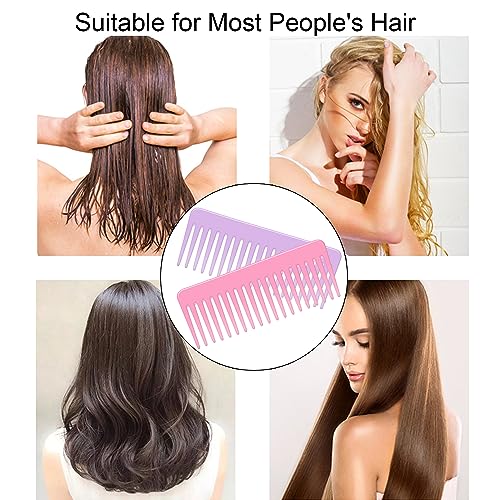 Wide Tooth Hair Combs Set, 2-Piece Anti-Static Detangling Combs for Curly & Wet Hair