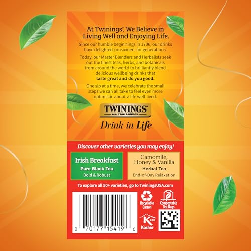 Twinings English Breakfast Black Tea, 120 Individually Wrapped Tea Bags