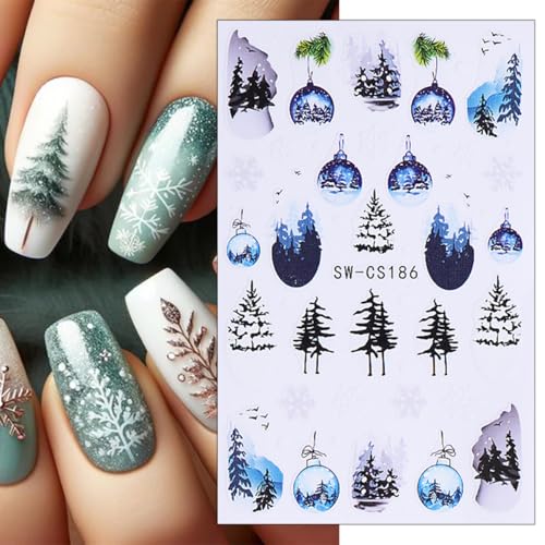 Christmas Snowman 3D Self-Adhesive Nail Art Decals - 6 Sheets