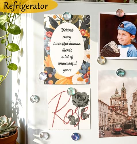 Elegant Marble Refrigerator Magnets - Cute Decorative Set of 24