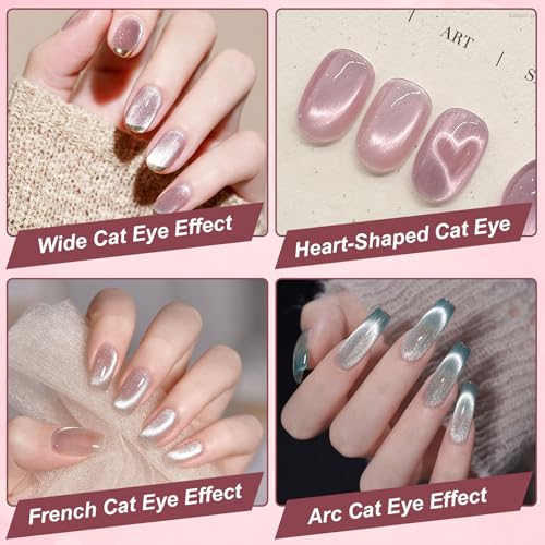 Cat Eye Magnet Set 4-Piece Dual-Ended Wand & Magnetic Beads for Gel Polish