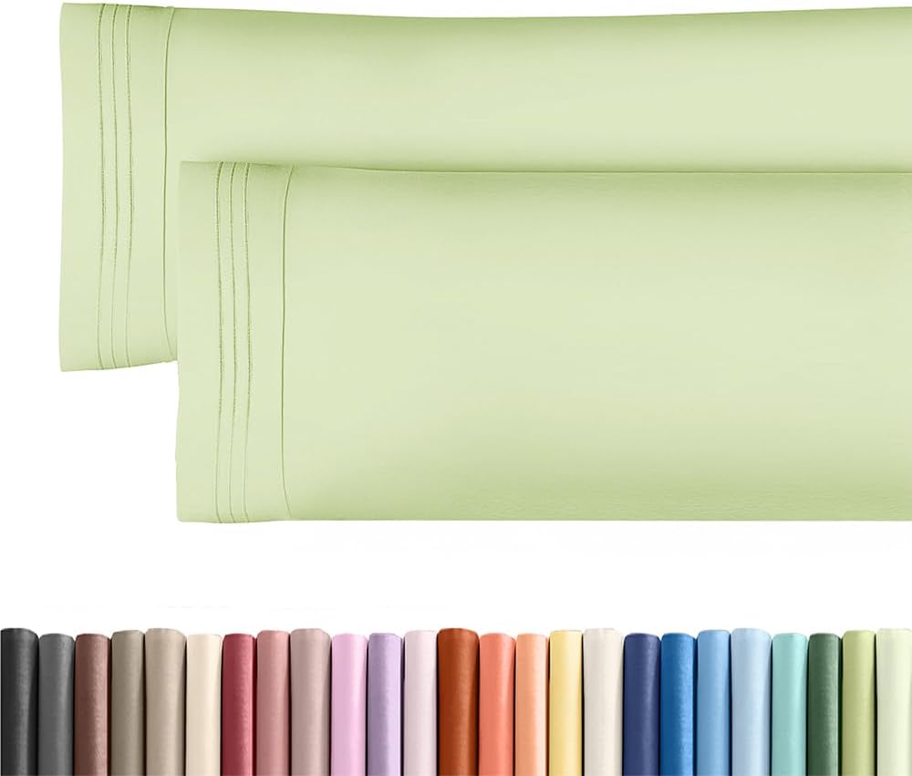 Skiennix Body Pillowcases Set of 2 | Soft 20x54 Long Pillow Covers for Side Sleepers - Wrinkle-Free, Machine Washable in Light Sage Green