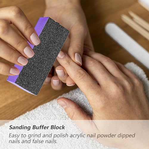 SKYPIA 4-Pack Nail File and Buffer Block Set - 100/180 Grit Manicure Kit