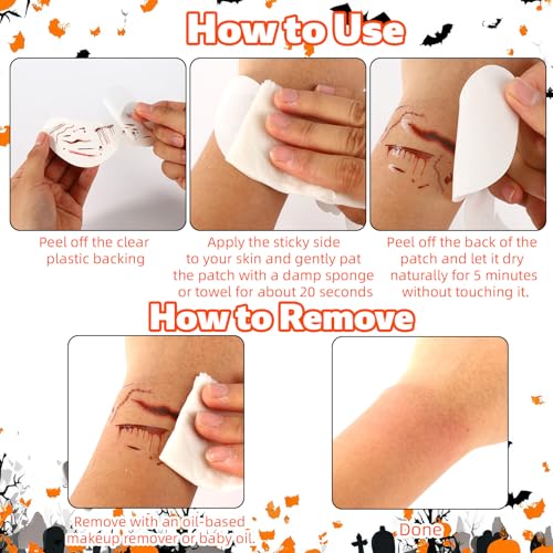 Sinbana Halloween Temporary Face & Arm Tattoos 6pcs Blood Drop Freckle Stickers