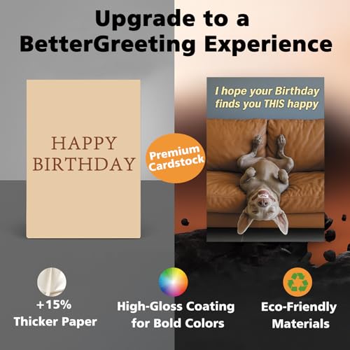 Funny Dog Birthday Card for Men and Women with Envelope