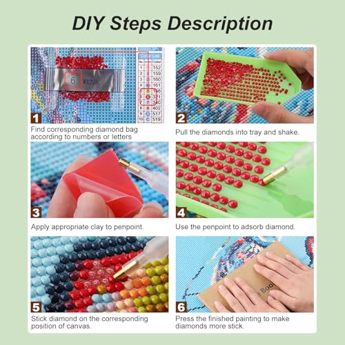Domnpes Green Turtle 5D Diamond Painting Kit 11.8x11.8 Inch