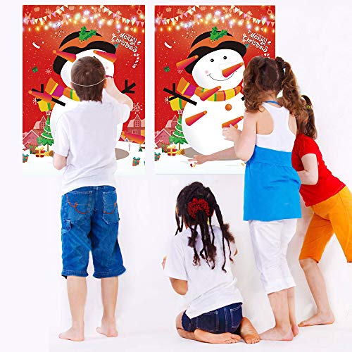 Pin the Nose on the Snowman Game Set for Kids - Christmas Party Fun