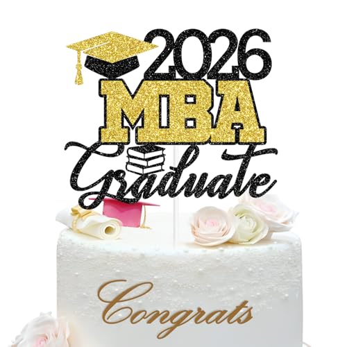 MBA Graduation Cake Topper 2026 - Congrats Grad Decoration