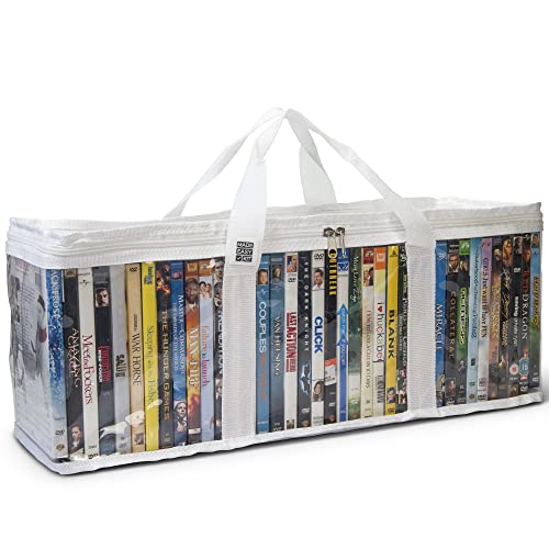 DVD Storage Bag - Clear PVC Organizer for 40 Cases with Dividers
