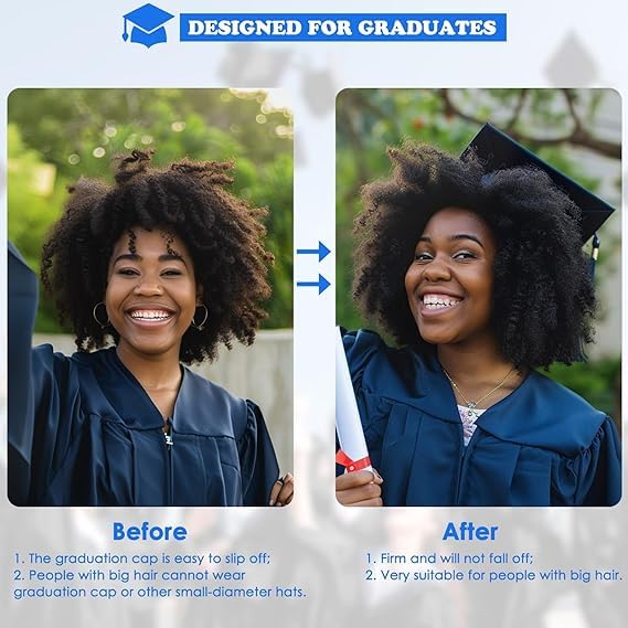 Graduation Cap Headband Firm Anti-Fall Hairband for Grad Hat Accessories