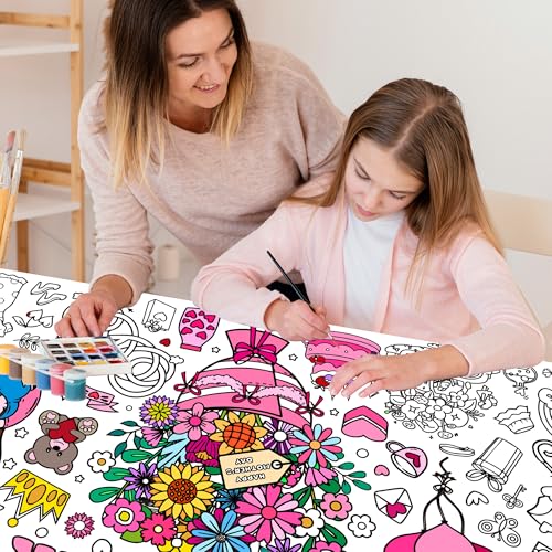 Extra-Large Mother's Day Coloring Poster & Tablecloth - 30x72 Inch