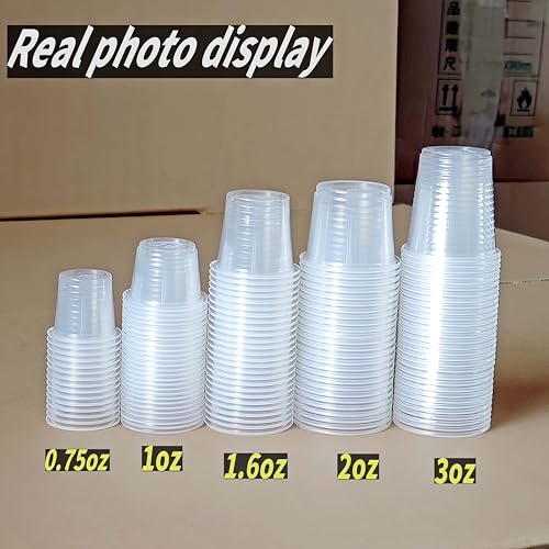 Cynohesta 0.75oz Disposable Plastic Shot Glasses - 200 Clear Sample Cups for Tasting & Drinking