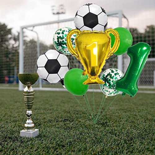 1st Birthday Soccer Balloon Set - Green Football Decorations