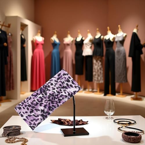 Purple Leopard Print Cross Elastic Headband 2 Pcs