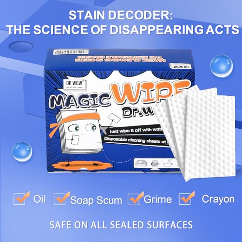 Ultra-Thin Melamine Cleaning Sheets - 48 Count, Scratch-Free