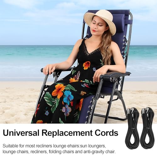 Zero Gravity Chair Replacement Cord Kit - 4 Pack Elastic Cords for Repairing Chairs