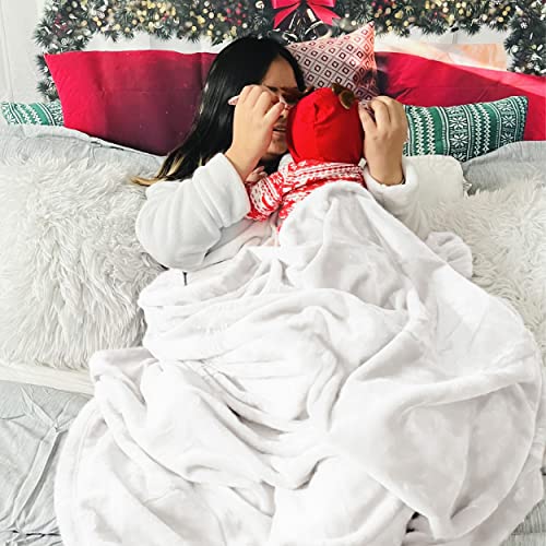 Bedsure GentleSoft Fleece Blanket California King White - Soft & Cozy 102x96