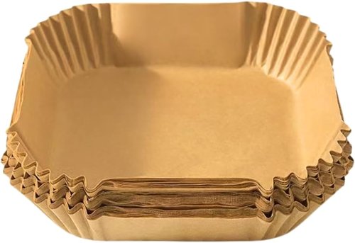 Air Fryer Paper Liners | 100PCS Natural Parchment Paper - Oil-Proof & Food Grade, 6.3 Inch Square