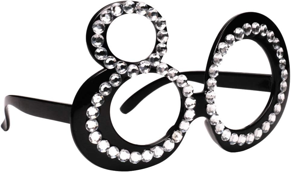 Ocean Line 80th Birthday Glasses - Fun Photo Booth Props for Anniversary | 6-Pack Plastic Frame
