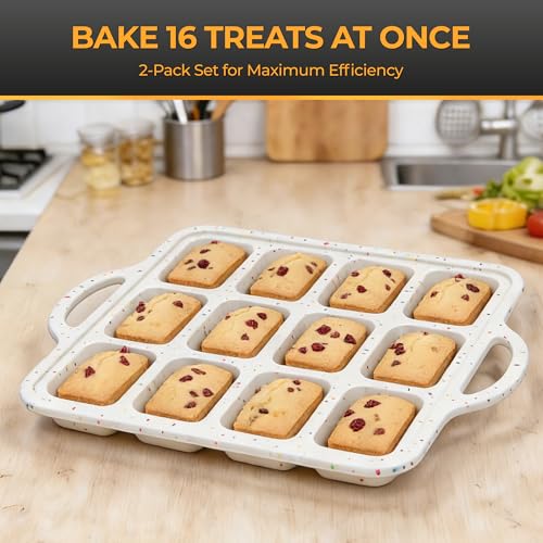 Silicone Mini Loaf Pan Set - 12-Cavity Non-Stick Baking Mold