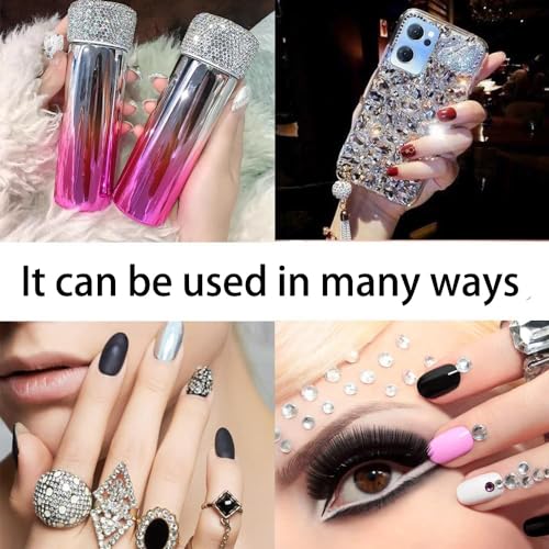 ALOCIAM 2680Pcs White Nail Rhinestones and Crystals for 3D Nail Art