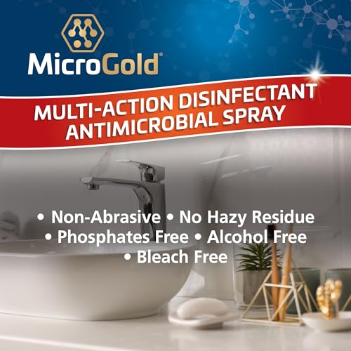MicroGold Multi-Action Disinfectant Spray - Kills 99.9% of Viruses, 24 oz, 1 Pack