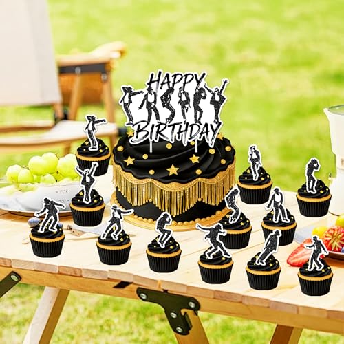 13-Piece Birthday Cake and Cupcake Topper Set - Safe Food-Grade Decorations