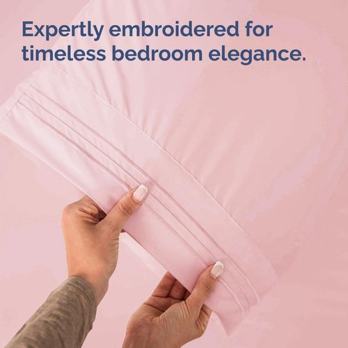 King Pillow Cases by [Brand Name] - Ultra Soft Hotel Quality Covers | Wrinkle-Free & Fade Resistant - 4 Piece Set in Baby Pink