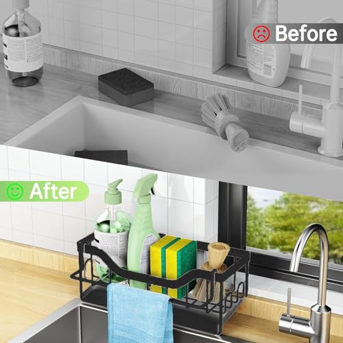 VILCEN Stainless Steel Kitchen Sink Organizer with Drain Tray