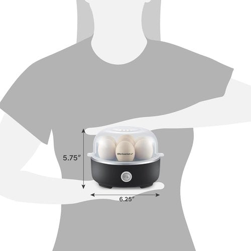 Elite Gourmet Easy Egg Cooker - Electric 7-Egg Capacity for Soft, Medium, Hard-Boiled Eggs | Auto Shut-Off, BPA Free, Classic Black