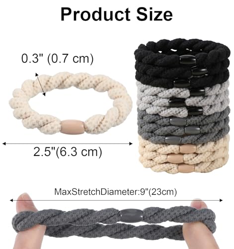FRCTLNKG 12 Pcs Mens Hair Ties - High Elasticity Durable Braided Rubber Bands
