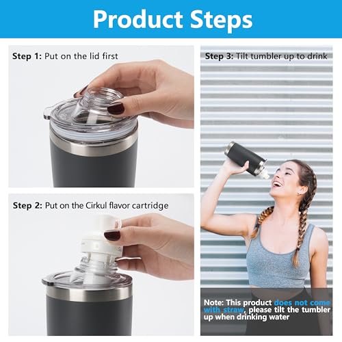 1 Pack Tumbler Adapter - for YETI Rambler 16/20 oz Tumblers & Cirkul Flavors Cartridges, BPA - Free, Leak - Proof (Tumbler & Cirkul not included)