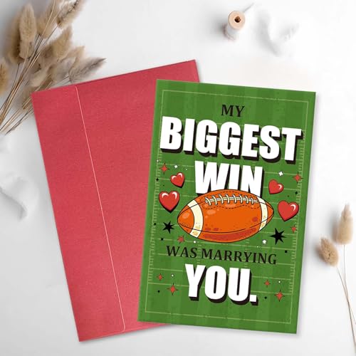 Football Valentine's Day Card for Husband or Wife - Funny Love Note