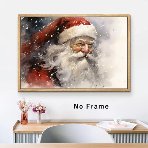 Vintage Santa Claus Canvas Wall Art 16x24 Inch Christmas Poster
