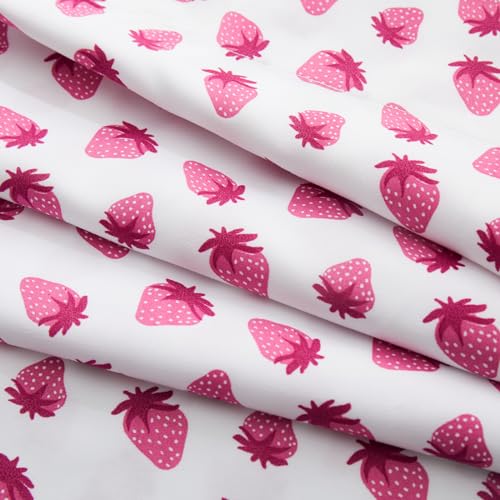 Vonty Kids Microfiber Pillowcase Pink Strawberry Print 20x26in 1PC