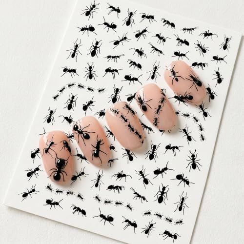 IDDFEVE Realistic Ant Nail Stickers - 2 Sheets Black Insect Decals