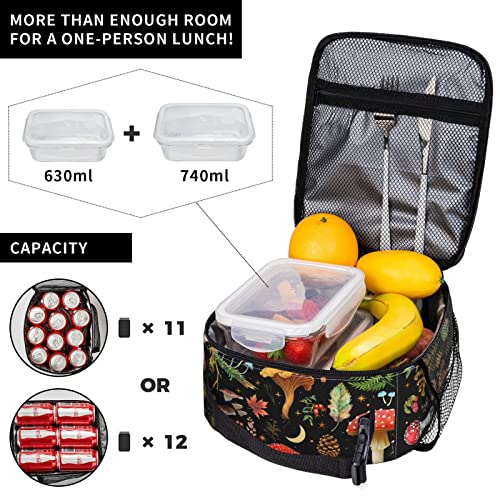 Mushroom Insulated Lunch Bag - Reusable Thermal Tote for Work and Picnic