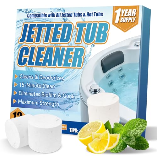 Mosconly Jetted Tub Cleaner Tablets - 12 Heavy Duty Bath Cleaner