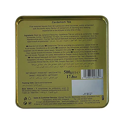 Ahmad Tea Cardamom Black Tea, Loose Leaf, 500g (17.6 oz)