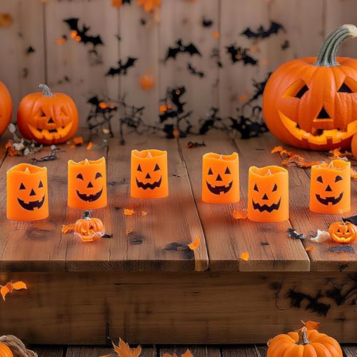 Mingkeda Halloween Flameless Candles - Durable Plastic Party Lights (6 Pack)