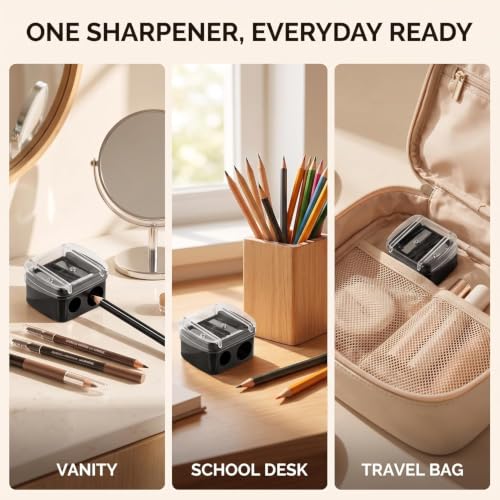 Dual Hole Makeup Pencil Sharpener for Eyeliner and Lip Liner