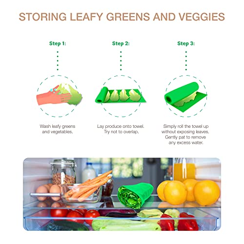 Eurow Microfiber Lettuce Wrap Towels - Ultra Absorbent Kitchen Cloths, 2-Pack