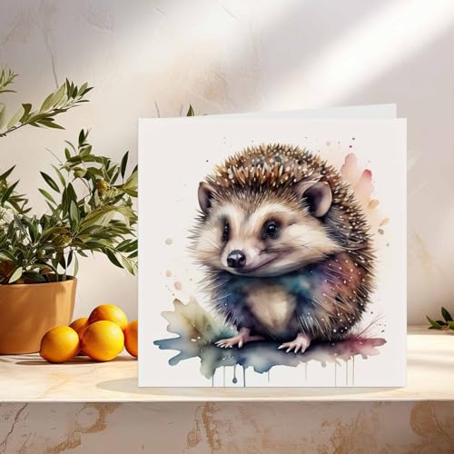 Watercolor Hedgehog Greeting Card | Premium Eco-Friendly Design