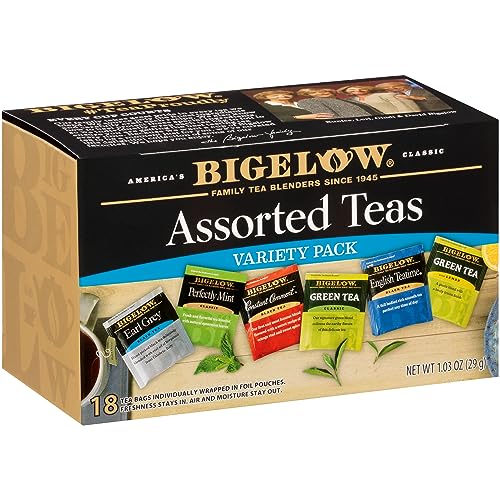 Bigelow Assorted Tea Variety Pack, 108 Individually Wrapped Tea Bags