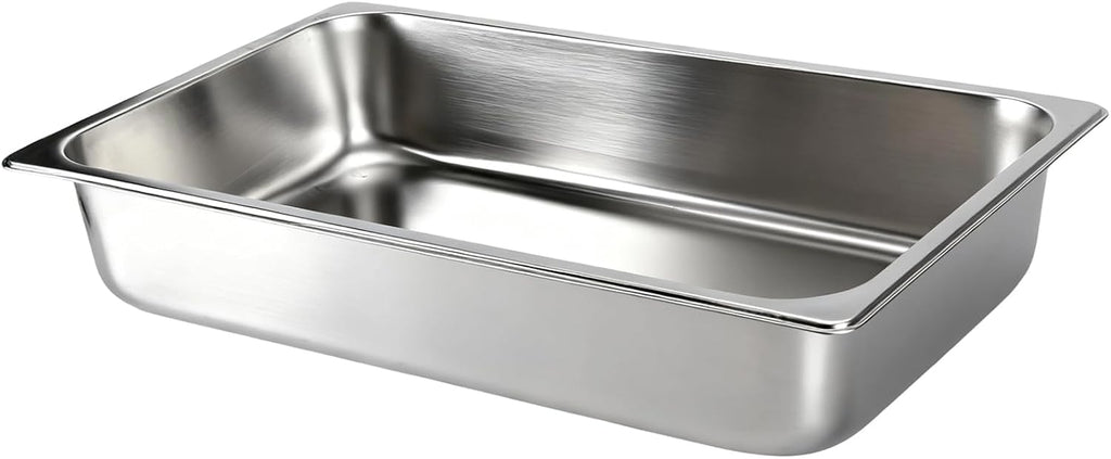 VOISEN Hotel Pans - 2 Pack Full Size 1/1 Steam Table Pans with Lids | 4" Deep, 1.2mm Thick for Catering