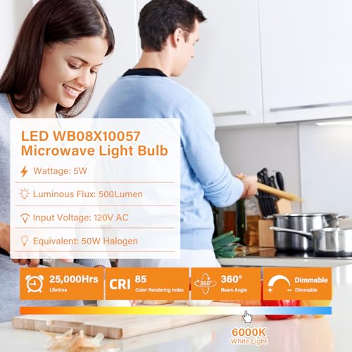 DUMILOO 2 Pack G8 LED Microwave Bulb 5W Daylight White Dimmable Replacement