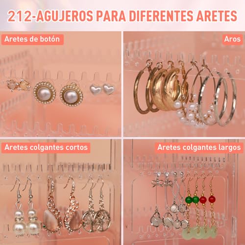 360 Rotating 5-Tier Earring Holder Organizer with 212 Holes