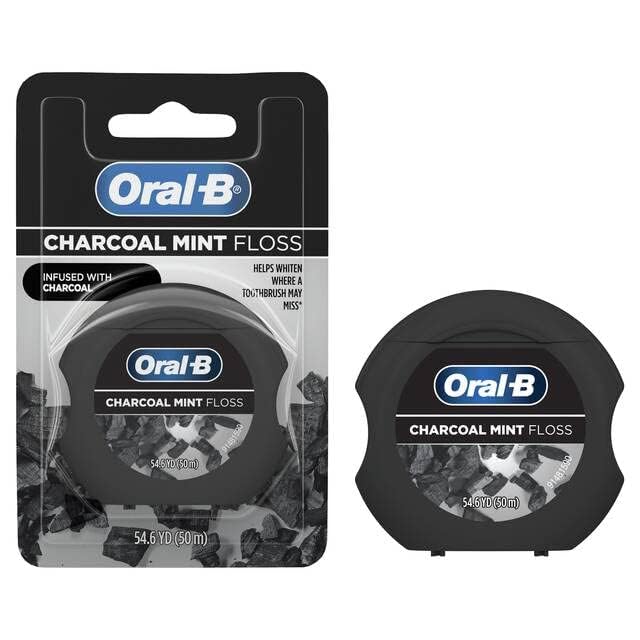 Oral-B Charcoal Infused Mint Dental Floss 50m Shred-Resistant
