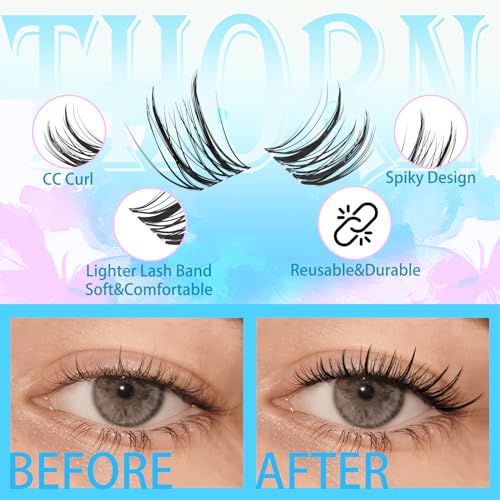 SeekLip Manga Wispy Lash Clusters 8-16mm C CD Curl Mixed DIY Lashes